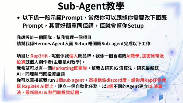 Hermes Agent Sub-Agent Prompt 示範